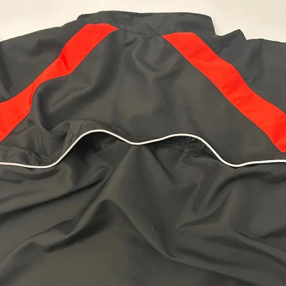 Descente Men's Large Cycling Jacket Black Red Lightweight Windbreaker Full Zip - Picture 6 of 8